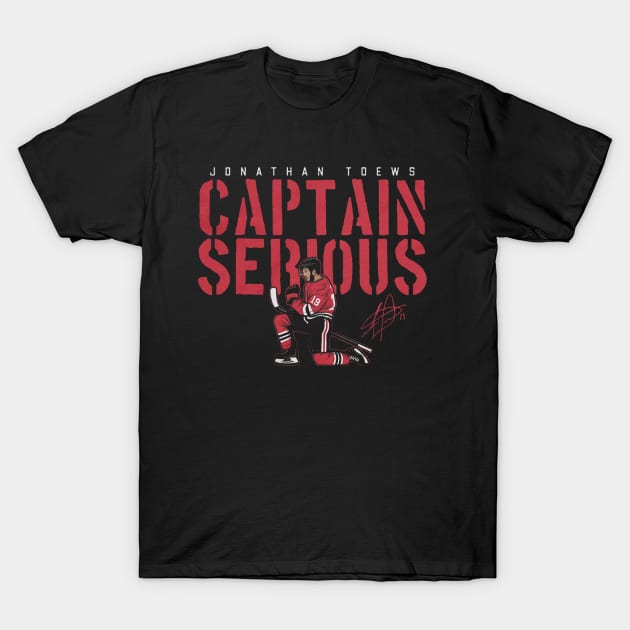 Jonathan Toews Captain Serious T-Shirt by stevenmsparks